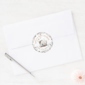 Sticker Rond Merci de Baby shower d'hiver de l'ours polaire (Enveloppe)