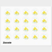 Sticker Rond Merci de Baby shower en caoutchouc (Feuille)