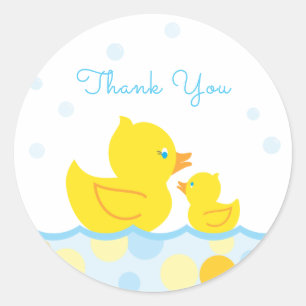 Sticker Rond Merci de Baby shower en caoutchouc