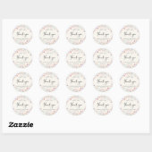 Sticker Rond Merci de Baby shower fleur sauvage aquarelle (Feuille)