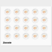 Sticker Rond Merci de Baby shower floral (Feuille)