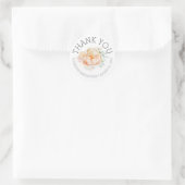 Sticker Rond Merci de Baby shower floral (Sac)