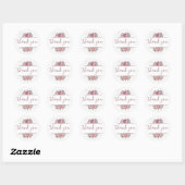 Sticker Rond Merci de Baby shower floral pour filles (Feuille)