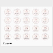 Sticker Rond Merci de Baby shower floral rose et crème (Feuille)