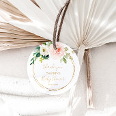 Sticker Rond Merci de Baby shower géométrique verdoyant et or