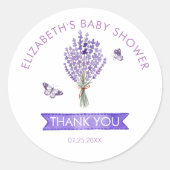 Sticker Rond Merci de Baby shower Lavande (Devant)