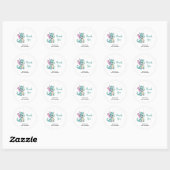 Sticker Rond Merci de Baby shower Little Dragon (Feuille)