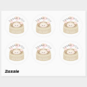 Sticker Rond Merci de Baby shower Little Potsticker (Feuille)