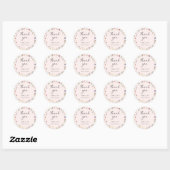 Sticker Rond Merci de Baby shower rose fleur sauvage (Feuille)