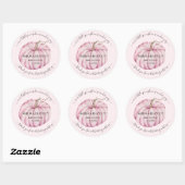 Sticker Rond Merci de Baby shower rose petit Citrouille (Feuille)