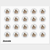 Sticker Rond Merci de Baby shower rustique Twins (Feuille)