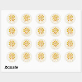 Sticker Rond Merci de Baby shower Sun aquarelle (Feuille)