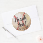 Sticker Rond Merci De Baseball (Enveloppe)