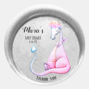 Sticker Rond *~* Merci de bébé de Dragon violet