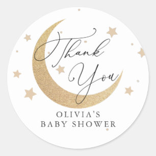Sticker Rond Merci de bébé lune