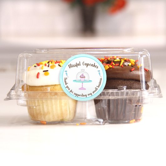Sticker Rond Merci de boulangerie Cupcake Cookie pour support