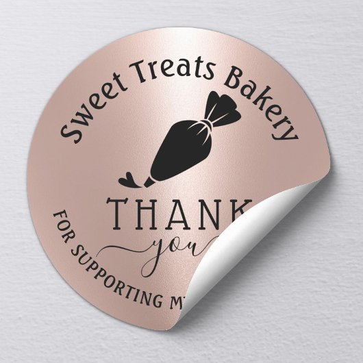Sticker Rond Merci De Boulangerie Cupcake Pour Votre Commande R