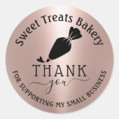 Sticker Rond Merci De Boulangerie Cupcake Pour Votre Commande R (Devant)