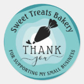 Sticker Rond Merci De Boulangerie De Gâteau Pour Votre Commande (Devant)