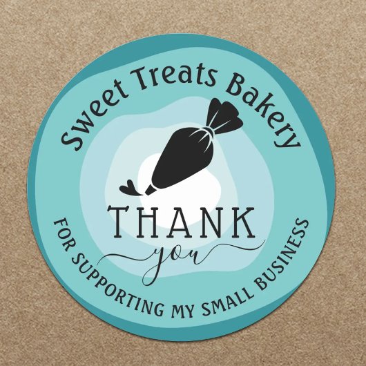 Sticker Rond Merci De Boulangerie De Gâteau Pour Votre Commande
