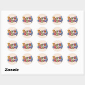 Sticker Rond Merci de broderie rustique (Feuille)