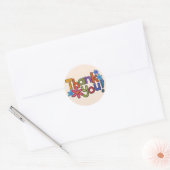 Sticker Rond Merci de broderie rustique (Enveloppe)