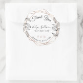 Sticker Rond Merci de cadre géométrique de feuillage (Sac)