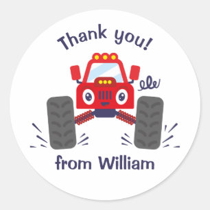 Sticker Rond Merci de camion Red Monster