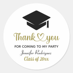 Sticker Rond Merci De Cap De Diplôme Pour Être Venu À Mon Parti
