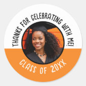 Sticker Rond Merci de célébrer avec moi Grad Photo Class (Devant)