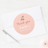 Sticker Rond Merci de cerise modifiable pour votre fête (Enveloppe)