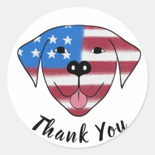 Sticker Rond MERCI de chien des États-Unis