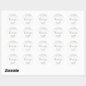 Sticker Rond Merci de commande de Parties scintillant en argent (Feuille)