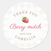 Sticker Rond Merci de confiture Berry First Strawberry (Devant)