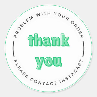 Sticker Rond Merci de Contacter Insta Cart Merci Classique Rond