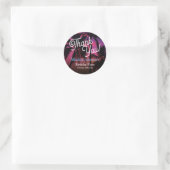 Sticker Rond Merci de coucher de soleil rose tropical (Sac)