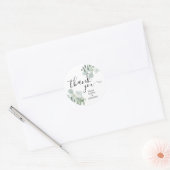Sticker Rond Merci de couleur Mariage vert Sage (Enveloppe)