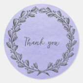 Sticker rond Merci de courge violet classique (Devant)