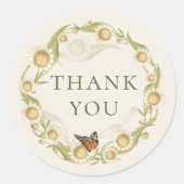 Sticker Rond Merci de couronne Fleur sauvage Daisy (Devant)