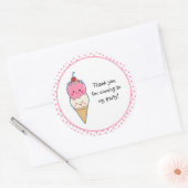 Sticker Rond Merci de crème glacée mignonne (Enveloppe)