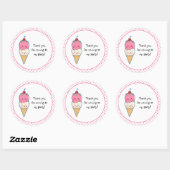 Sticker Rond Merci de crème glacée mignonne (Feuille)