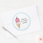 Sticker Rond Merci de crème glacée mignonne (Enveloppe)