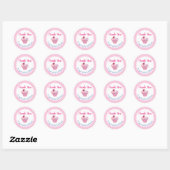 Sticker rond Merci de Cupcake rose (Feuille)