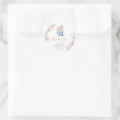 Sticker Rond Merci de  de Baby shower de bocal rose (Sac)