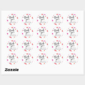 Sticker Rond Merci de de Baby shower Polka moderne (Feuille)