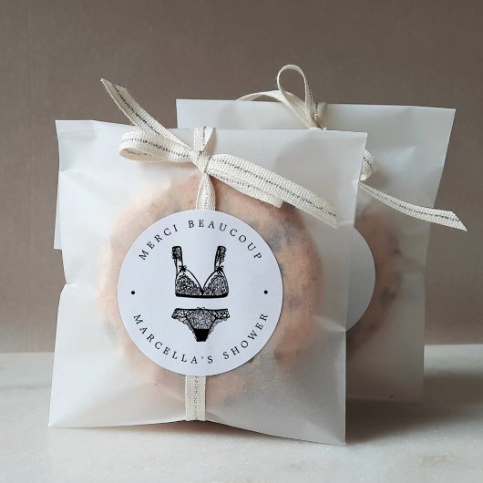 Sticker Rond Merci de douche Lingerie moderne