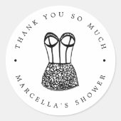 Sticker Rond Merci de douche Lingerie moderne (Devant)