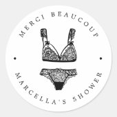 Sticker Rond Merci de douche Lingerie moderne (Devant)