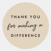 Sticker Rond Merci de faire une différence (Devant)