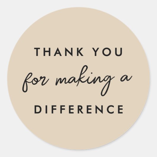 Sticker Rond Merci de faire une différence (Devant)